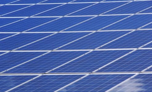 Photovoltaic panels installed on the roof of the Fontvieille fire station