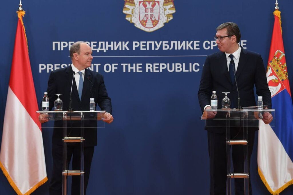 Press conference between Serbian President and Prince Albert II of Monaco