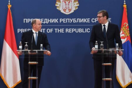 Press conference between Serbian President and  Prince Albert II of Monaco