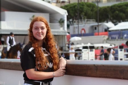 Laura Gramaglia, visiting Jumping International Monte-Carlo to support the Monegasque team 