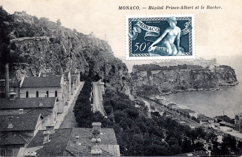 Monaco - Hopital Prince-Albert et le Rocher