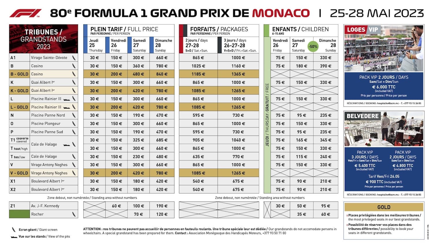 Grand Prix de F1 de Monaco 2023 : La billetterie est ouverte