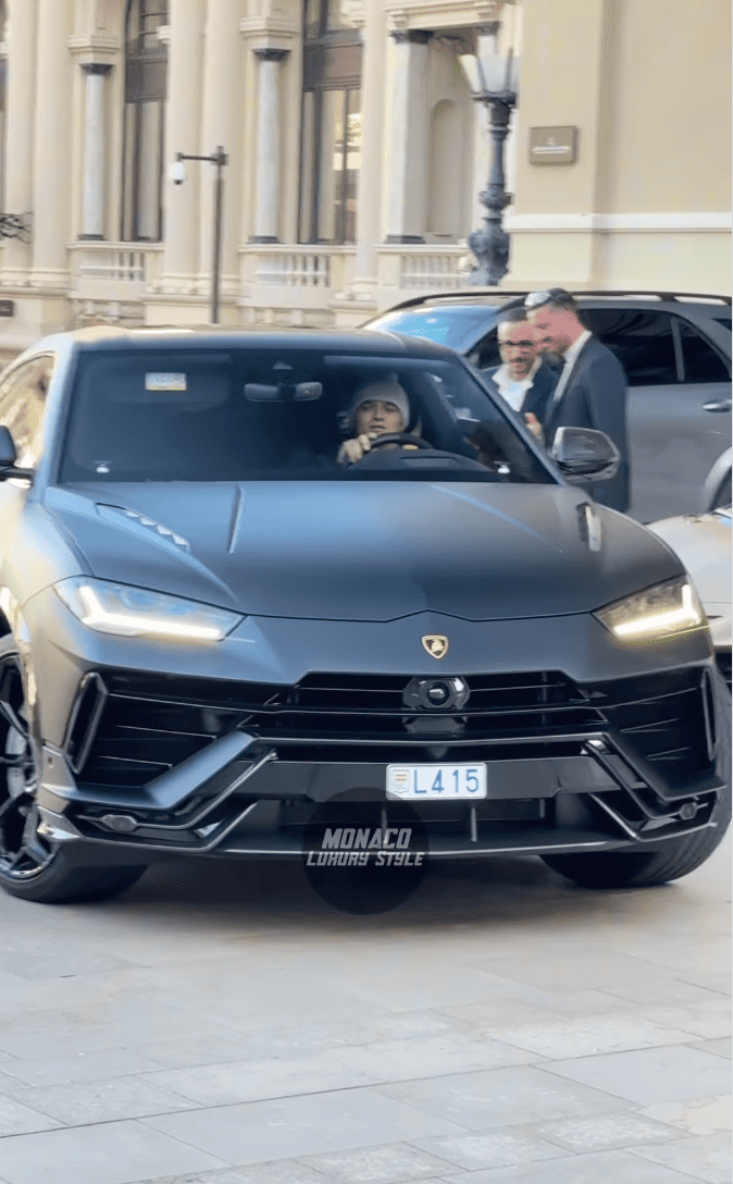 Lando Norris causes stir in Lamborghini on Monaco's Place du Casino