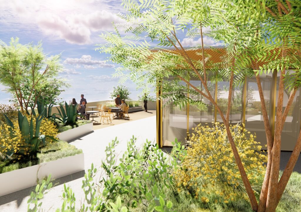 The building's roof terrace will be planted to reduce the effects of the heat © The A Group - Ateliers 2/3/4/