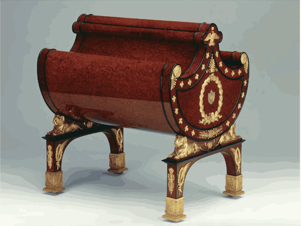 Empress Joséphine's letter holder by Martin-Guillaume Biennais<br>1810<br>Carved wood, ebony, gilt bronze<br>58 x 52.5 x 45.5<br>Fondation Napoléon