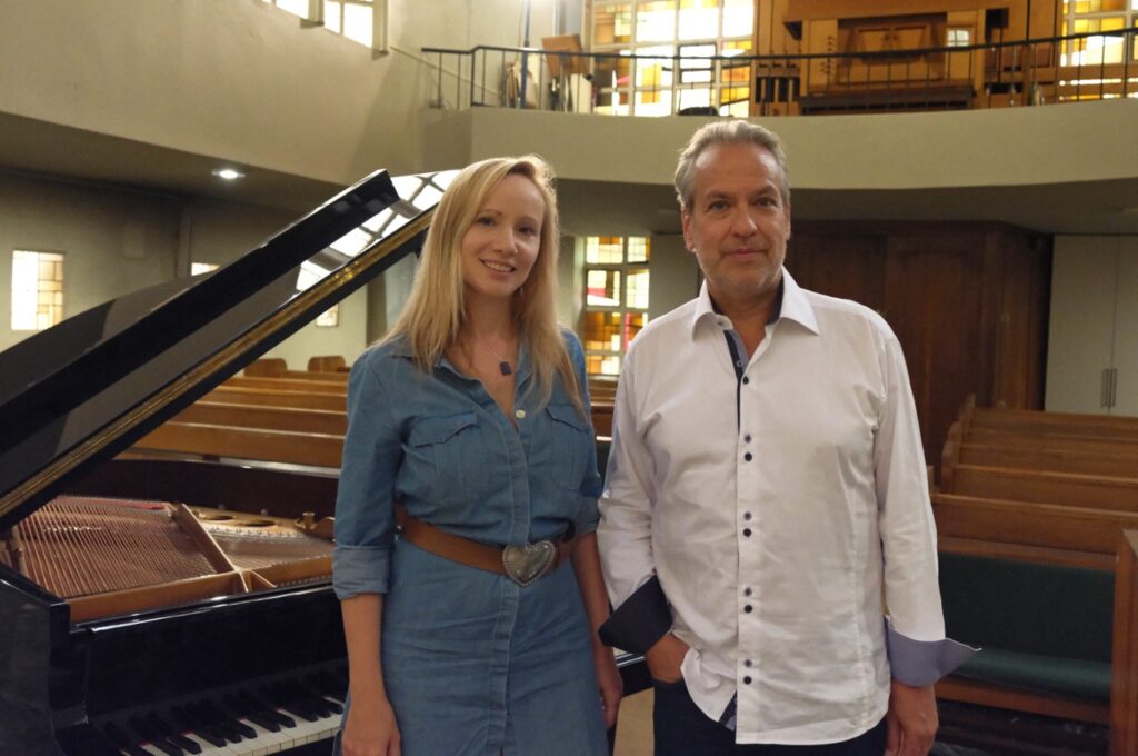 Les musiciens Katherine Nikitine et David Lefèvre, fondateurs des Concerts de la Voûte © Benjamin Godart - Monaco Tribune