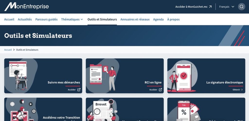 Le site officiel Mon Entreprise propose plusieurs outils et simulateurs gratuits à destination des entrepreneurs © Monaco Tribune