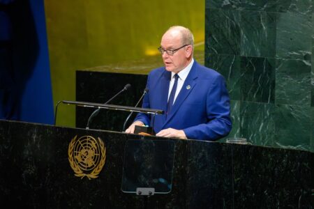Prince Albert II at the special UN summit on the Israeli-Palestinian conflict in New York © Michaël Alesi - Prince's Palace 