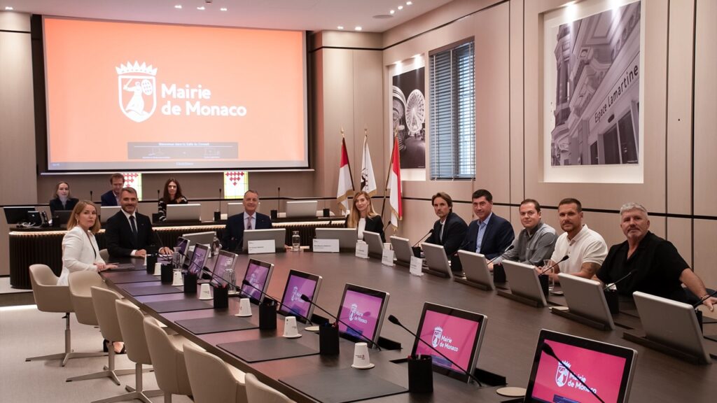 The press conference was held in the council chamber © Mairie de Monaco