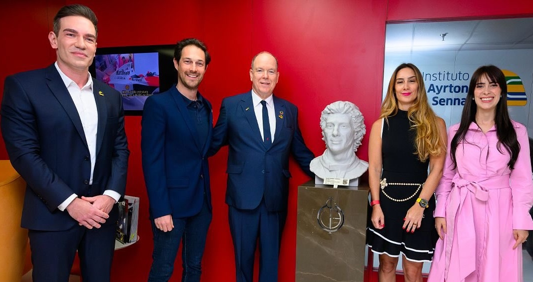 Prince Albert II pays tribute to Ayrton Senna during São Paulo visit