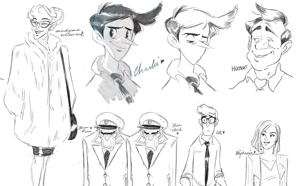 Les premiers croquis d'Aurélie Guarino pour son album Les vies de Charlie © Aurélie Guarino