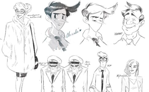 Les premiers croquis d'Aurélie Guarino pour son album Les vies de Charlie © Aurélie Guarino
