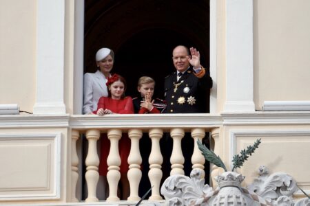 La Famille Princière au balcon du Palais pour la célébration de la Fête Nationale © Stéphane Renaux - Monaco Tribune