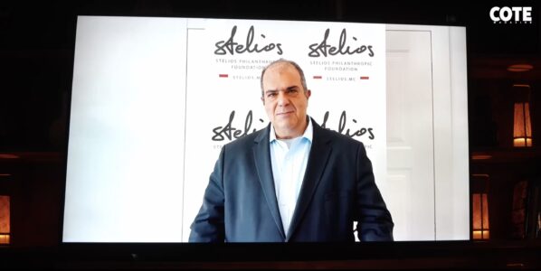 Sir Stelios s'est exprimé par vidéo pour effectuer des remerciements © Capture écran Vimeo - Talents COTE Monaco