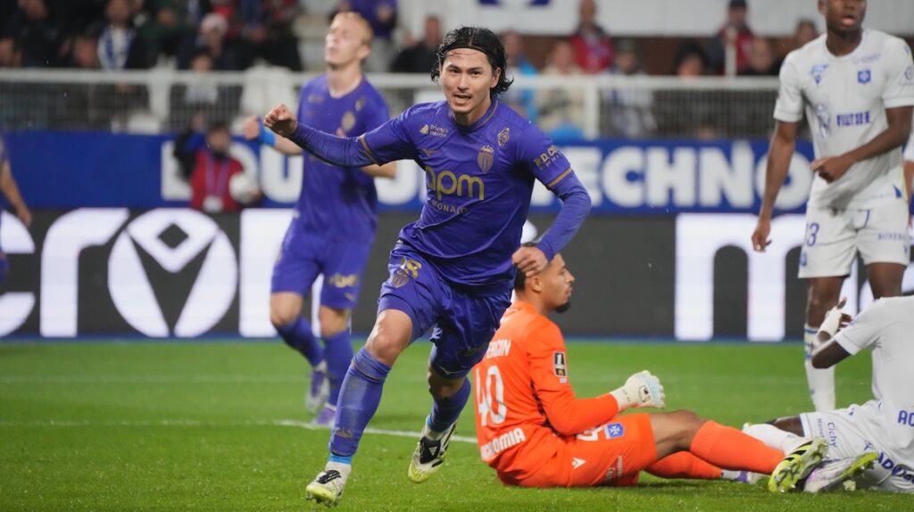 Auteur du but victorieux contre le PSG samedi dernier, Minamino avait inscrit un but lors de la dernière confrontation avec Auxerre en septembre 2025 ©