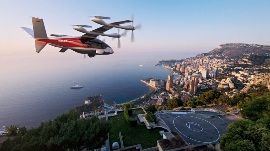A rendering of the flying taxi concept developed by Héli Air and Vertical Aerospace © Vertical Aerospace