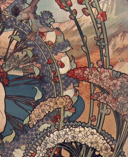 Détail de l'arrière plan de l'affiche où l'on aperçoit Monaco © Reproduction sans filigrane PLM - Bibliothèque nationale de France. 