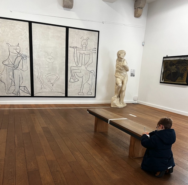 Inspired by Picasso, could this boy one day be the next great master? Spending time with art is how we train the eye to recognize the Picassos of the future. © ADAGP/Picasso. Photo: The Art Trotter