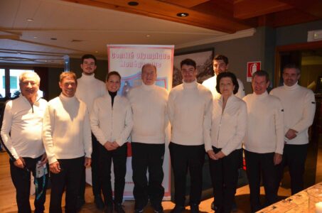 Le Prince Albert II aux côtés de la délégation monégasque aux JO d'hiver de Milan-Cortina © Stéphan Maggi - Comité olympique monégasque