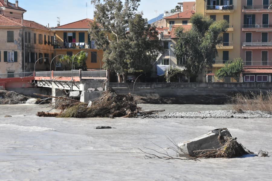 La passerelle Squarciafichi avait été emportée par la tempête Alex dans la nuit du 2 au 3 octobre 2020 © Commune de Vintimille