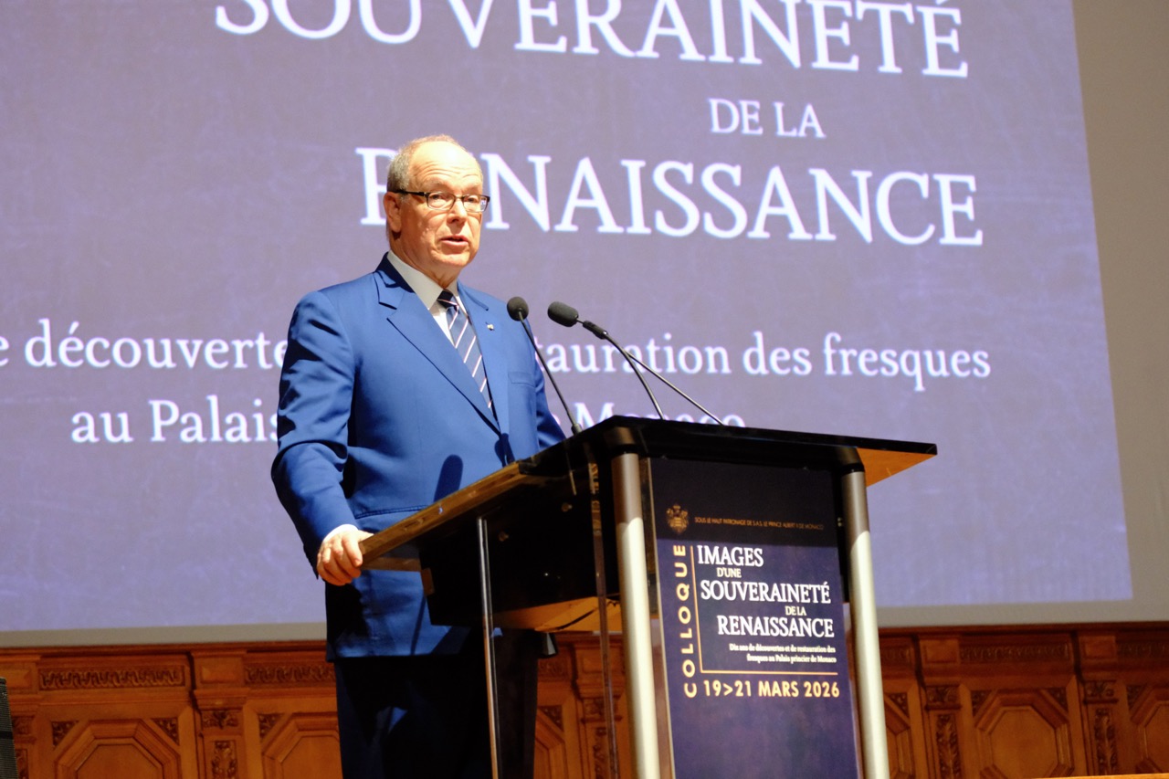 Prince Albert II and Princess Caroline open symposium on Monaco palace frescoes