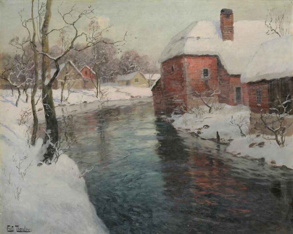 Hameau sous la neige, de Frits Thaulow © Collection particulière - HVMC