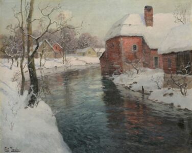 Hameau sous la neige, de Frits Thaulow © Collection particulière - HVMC