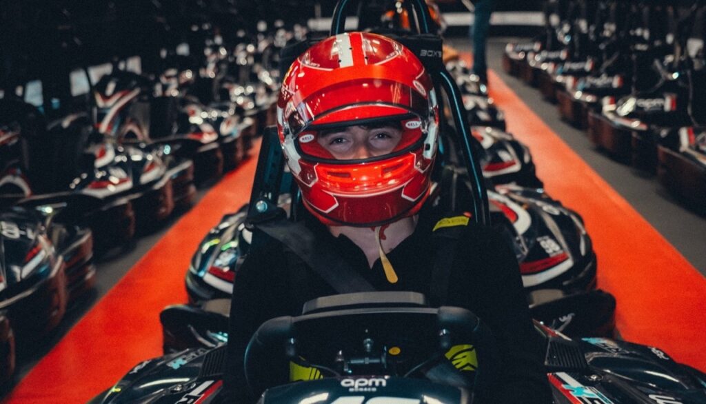 Charles Leclerc s'est retrouvé sur une piste de karting en attendant le prochain GP © Antoine Truchet