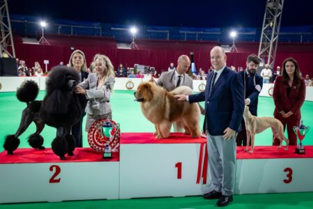 Le Prince Albert II et la Princesse Caroline ont assisté à la montée sur le podium des trois finalistes © Frédéric Nebinger / Palais princier